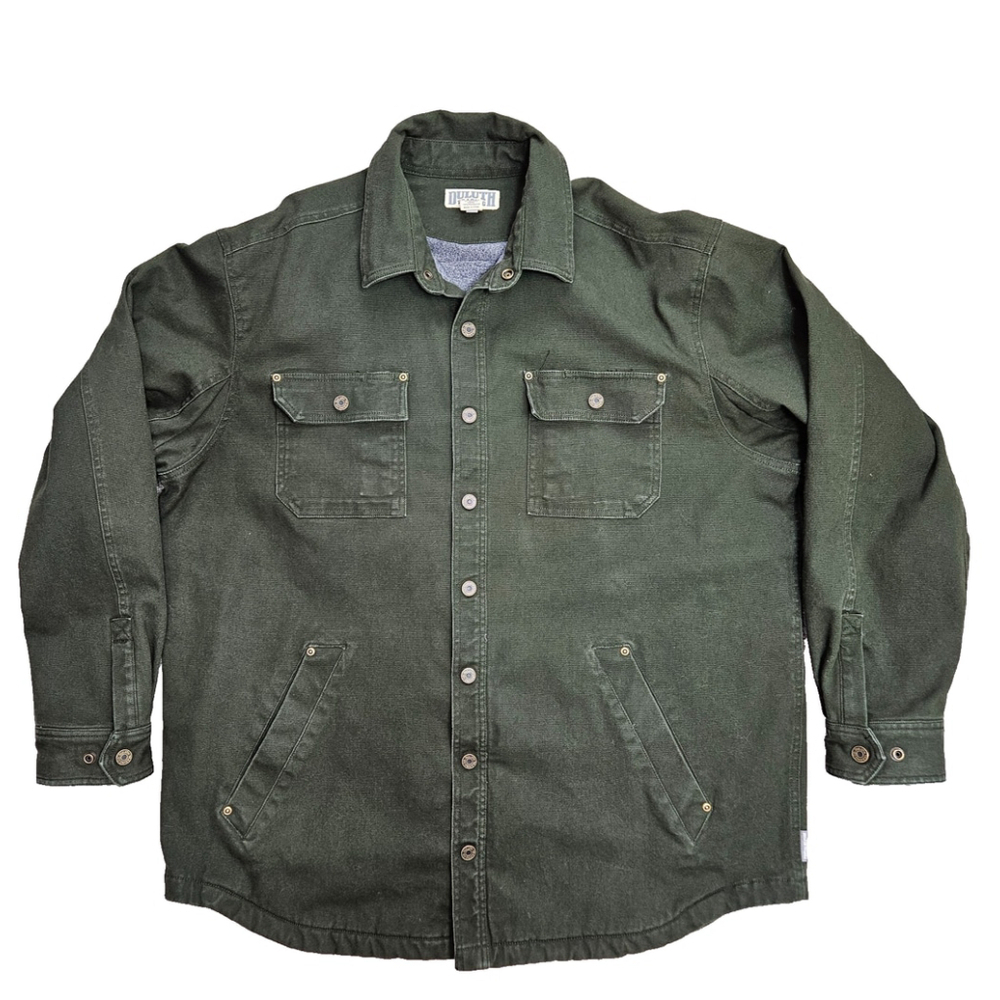 Duluth Trading Burly DuluthFlex Fire Hose Shirt Jac Mens XL TALL Green Workwear